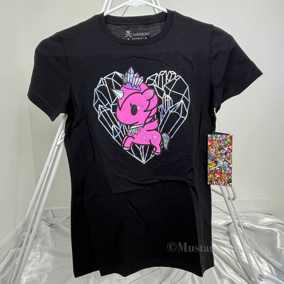Tokidoki Crystalized 2019 Women's Tee Holographic Pink Quartzy Tshirt New Small - Picture 1 of 11